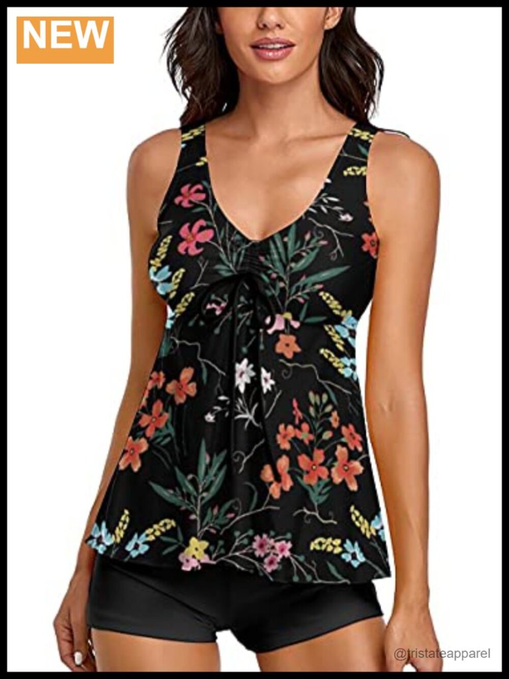 Modest Tankini Swimsuits for Women Two Piece Bathing Suits Floral Print Tank